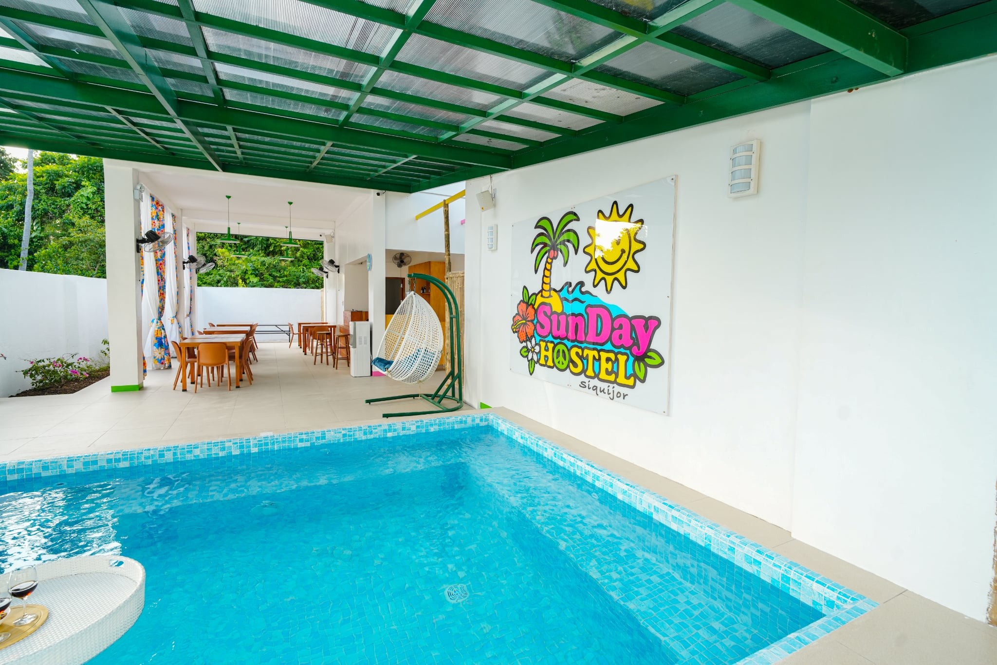 Swimming pool at SunDay Hostel